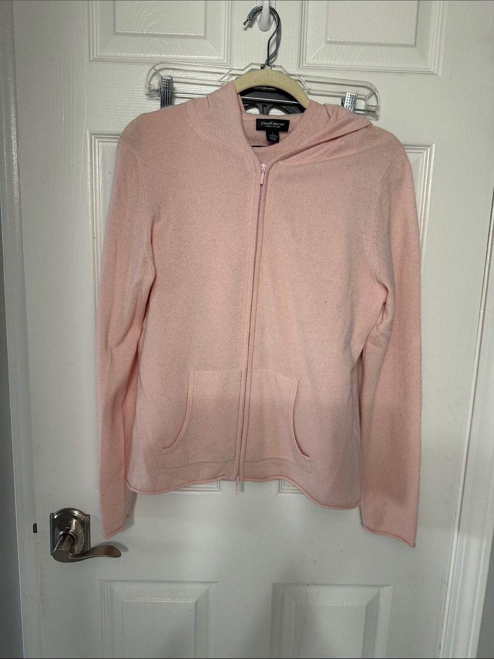 Lord Taylor Cashmere Zip Front Hooded Sweater twin set L